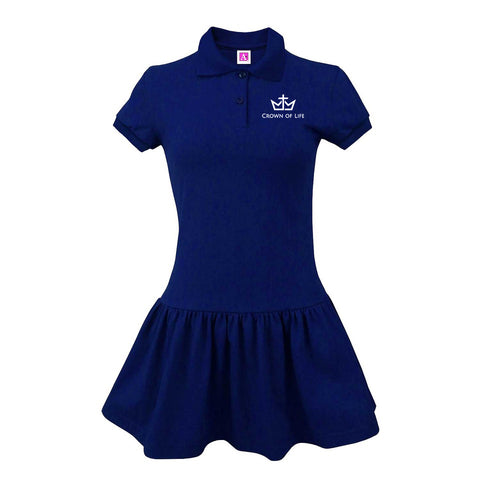 9729-COL Girl's Polo Dress - New Logo